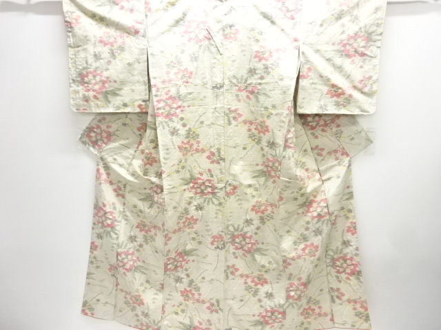 JAPANESE KIMONO / TOKAMACHI TSUMUGI / WOVEN FLOWER
